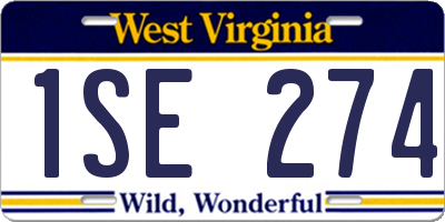 WV license plate 1SE274
