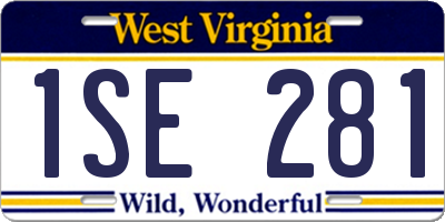 WV license plate 1SE281