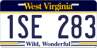 WV license plate 1SE283