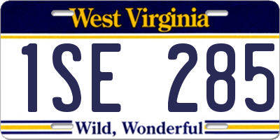 WV license plate 1SE285