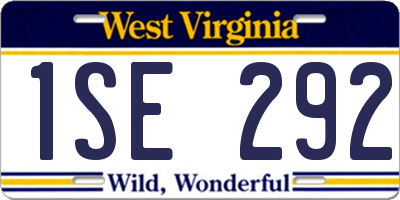 WV license plate 1SE292