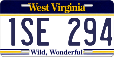 WV license plate 1SE294