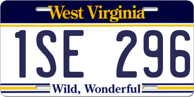 WV license plate 1SE296