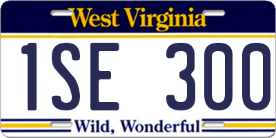 WV license plate 1SE300