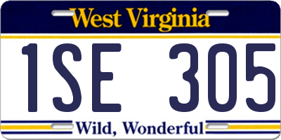 WV license plate 1SE305