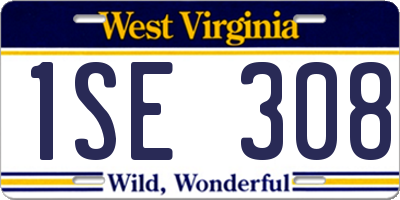 WV license plate 1SE308