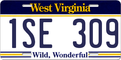 WV license plate 1SE309
