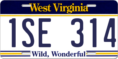 WV license plate 1SE314