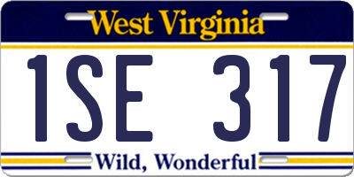 WV license plate 1SE317