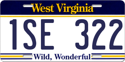 WV license plate 1SE322