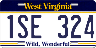 WV license plate 1SE324