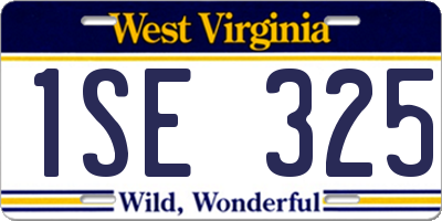 WV license plate 1SE325