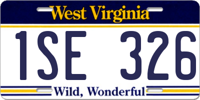 WV license plate 1SE326