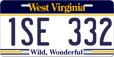 WV license plate 1SE332