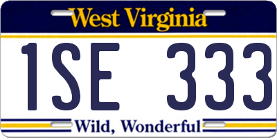WV license plate 1SE333