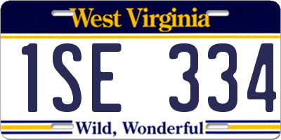 WV license plate 1SE334