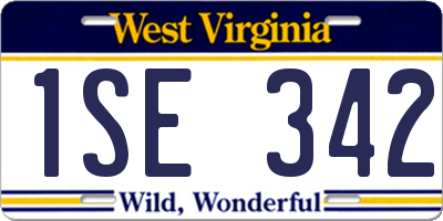 WV license plate 1SE342