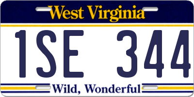 WV license plate 1SE344