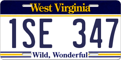 WV license plate 1SE347