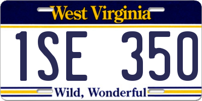 WV license plate 1SE350