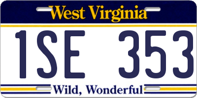 WV license plate 1SE353