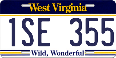 WV license plate 1SE355