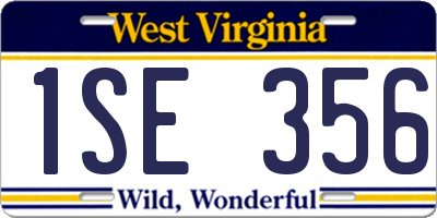 WV license plate 1SE356