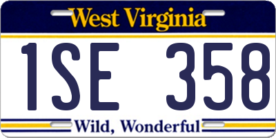 WV license plate 1SE358