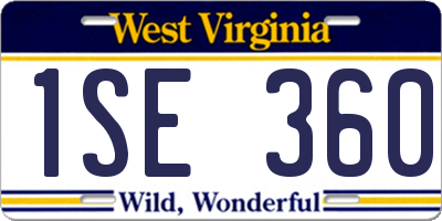 WV license plate 1SE360