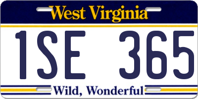 WV license plate 1SE365