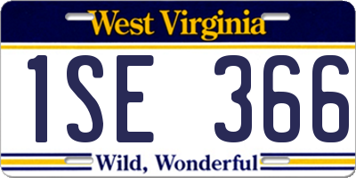 WV license plate 1SE366