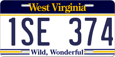 WV license plate 1SE374