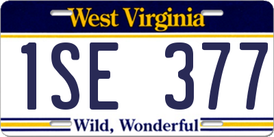 WV license plate 1SE377