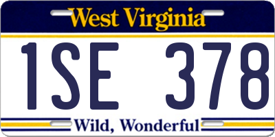 WV license plate 1SE378
