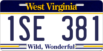 WV license plate 1SE381