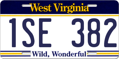 WV license plate 1SE382
