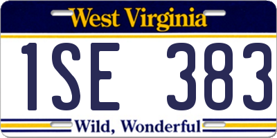WV license plate 1SE383