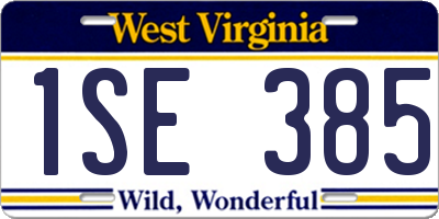 WV license plate 1SE385