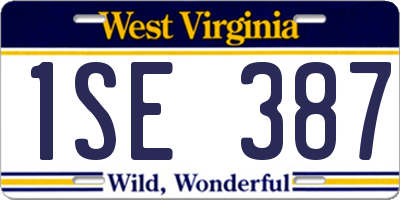 WV license plate 1SE387