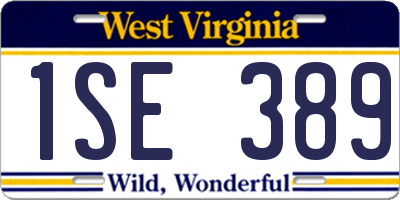 WV license plate 1SE389