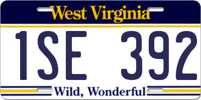 WV license plate 1SE392