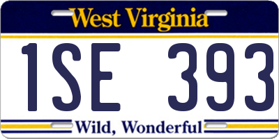 WV license plate 1SE393