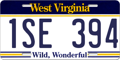 WV license plate 1SE394