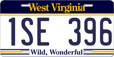 WV license plate 1SE396