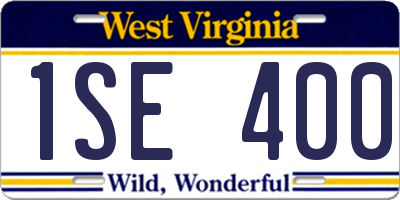 WV license plate 1SE400