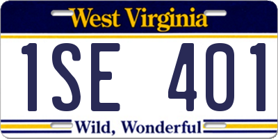 WV license plate 1SE401