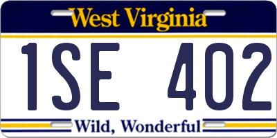 WV license plate 1SE402