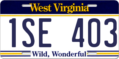 WV license plate 1SE403