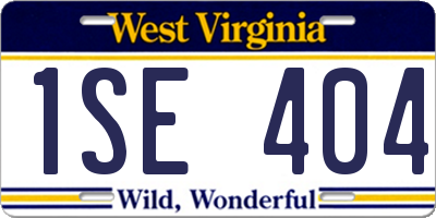 WV license plate 1SE404