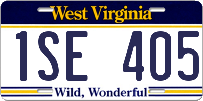 WV license plate 1SE405